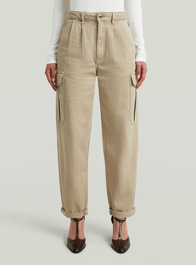 Pantalones chinos Pleated Tapered Cargo